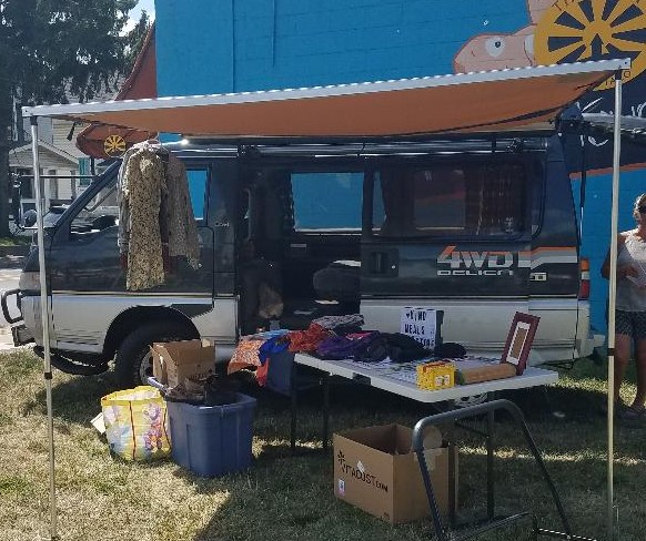community store under a van awning