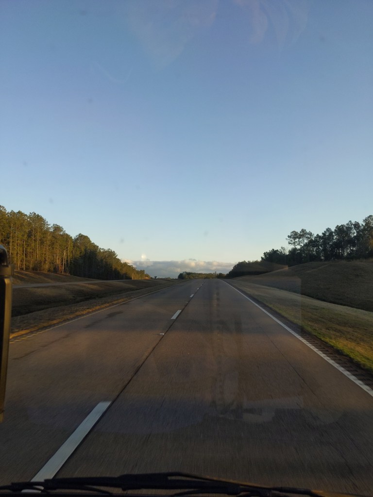 view of trees and hills from road