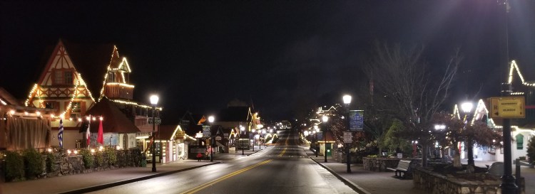 Helen lit up at night