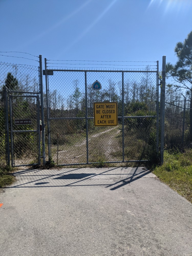 gate access to Big Cypress National Preserve