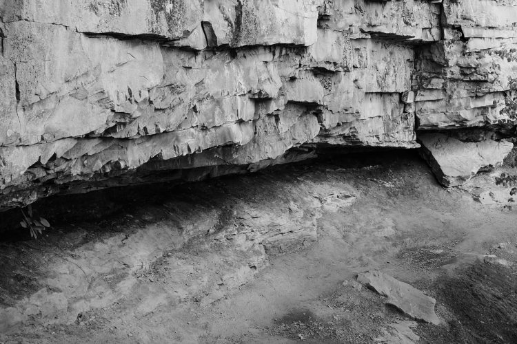 gap under a slate wall