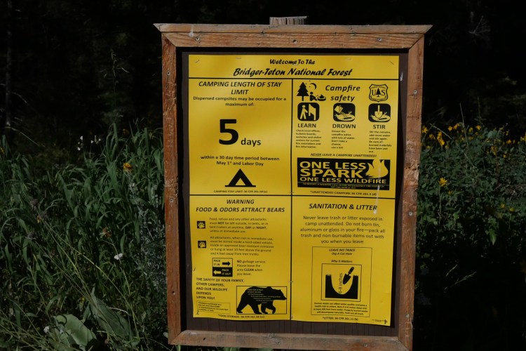 Sign with campsite rules